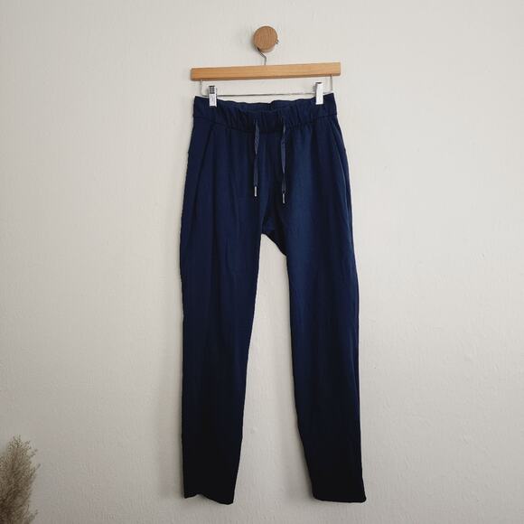Lululemon On The Fly Pant Midnight Navy Work Travel Drawcord (4) 28" - Picture 3 of 12